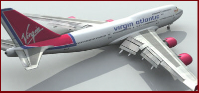 Virgin Atlantic 747 400 3D Model